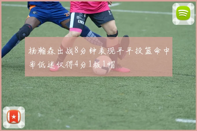 杨瀚森出战8分钟表现平平投篮命中率低迷仅得4分1板1帽